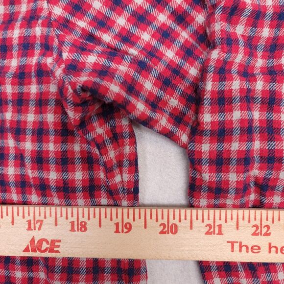 Saddlebred Tartan Flannel Long Sleeve Button Up Shirt Mens Size Medium M Red - Picture 8 of 10
